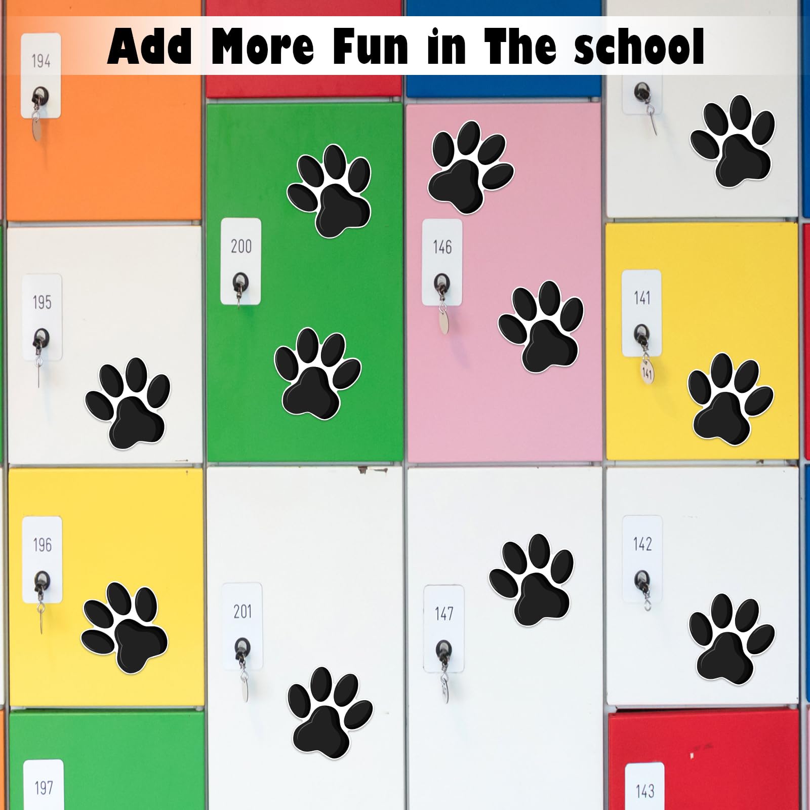 Classroom paw print magnets for lockers and boards