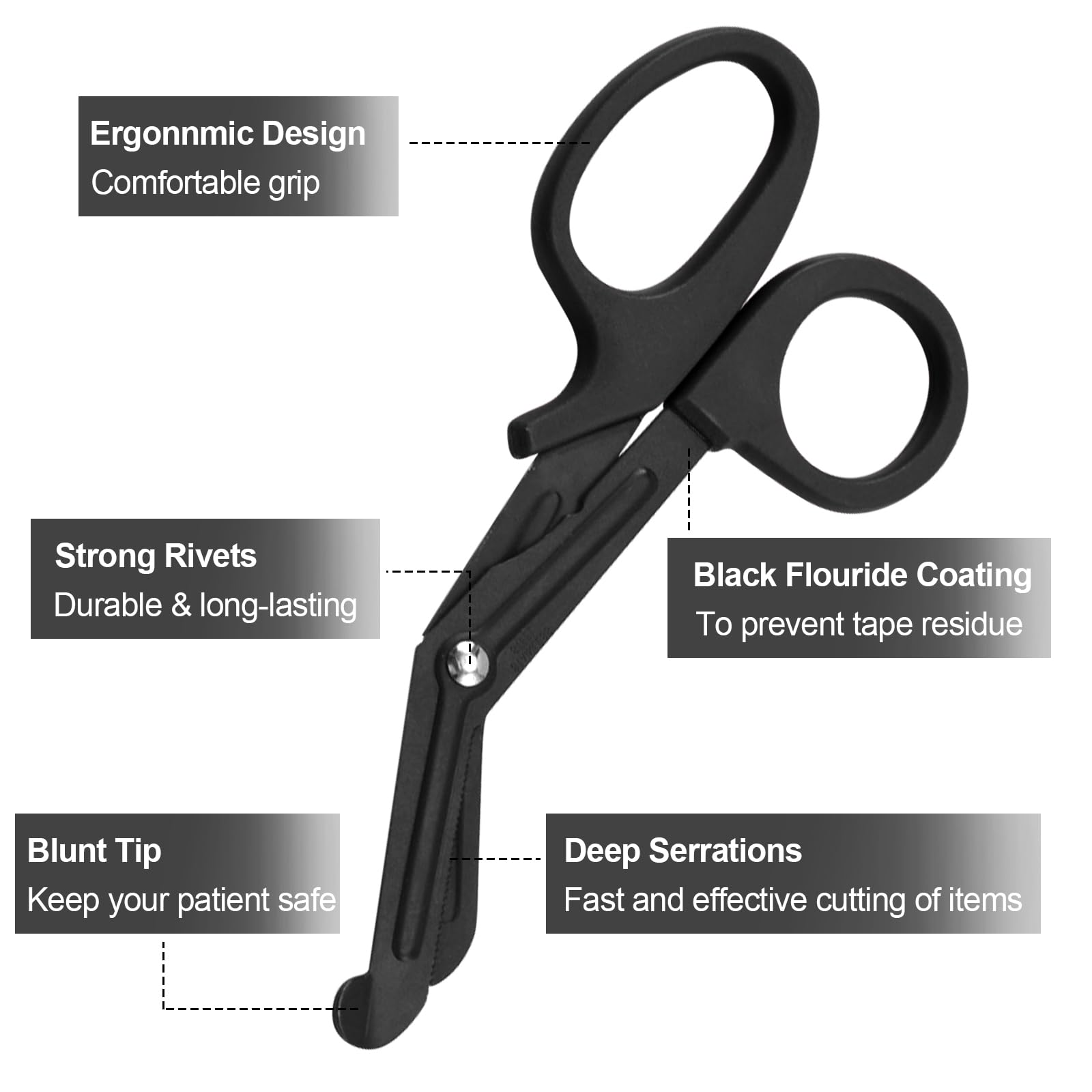 Black penlight included with medical kit