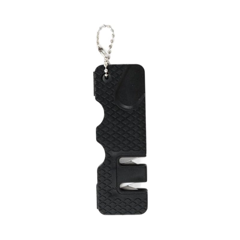 Black Pocket Knife Sharpener compact design with keychain