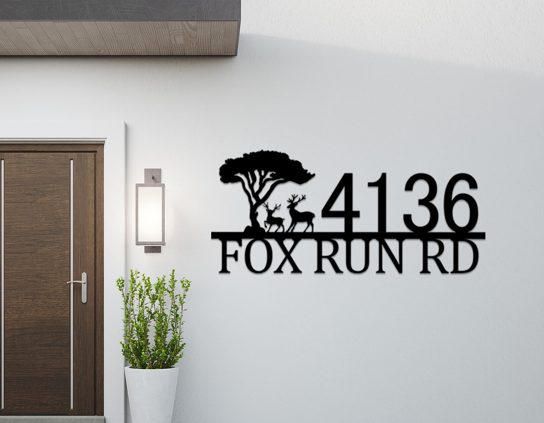 Custom door number sign for home