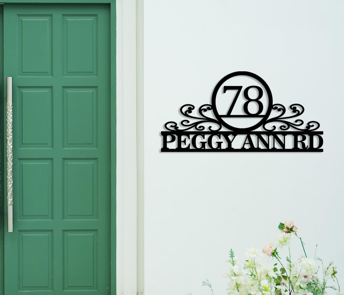 Color option and black powder coating on address sign