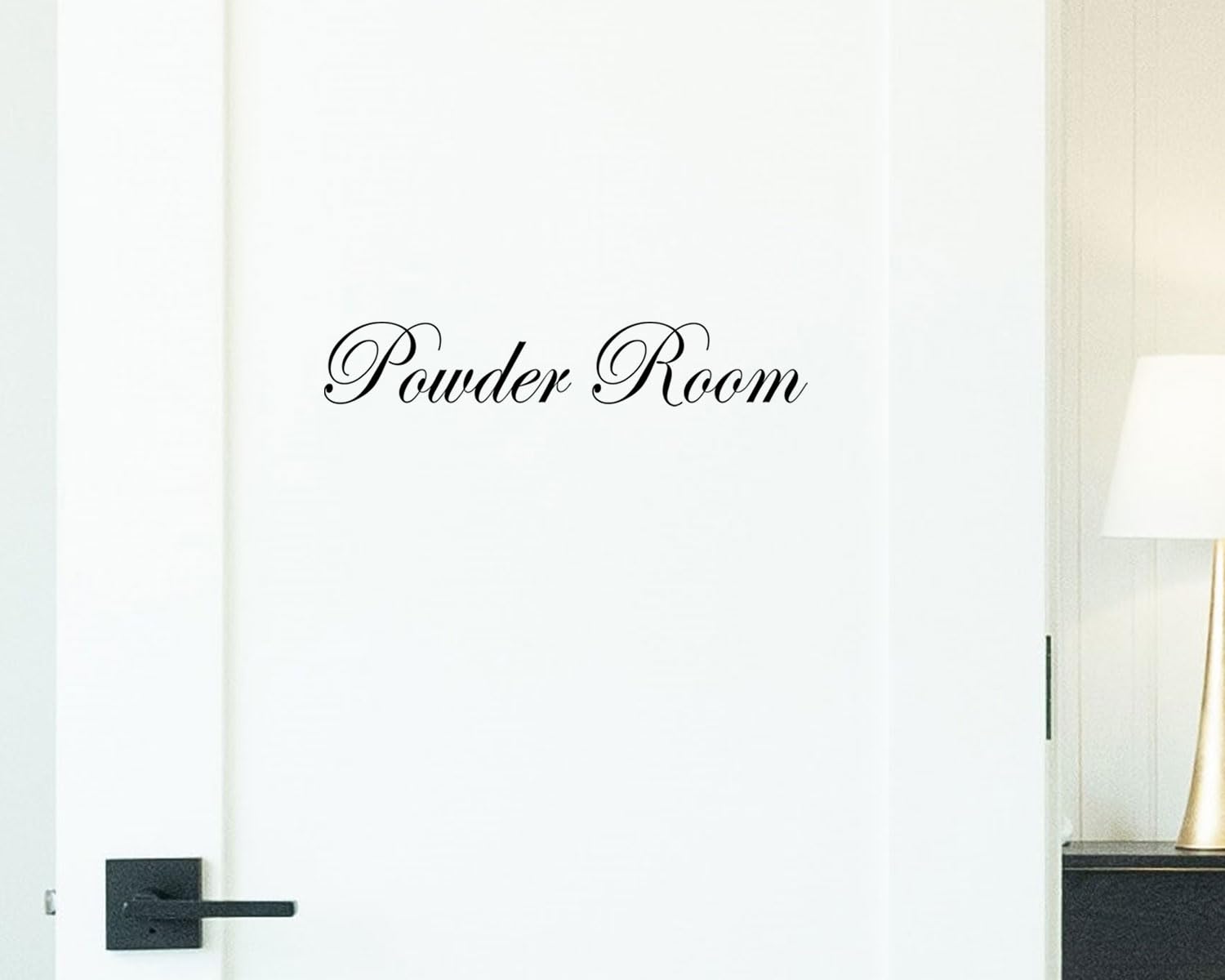 Black script modern art vinyl lettering decal