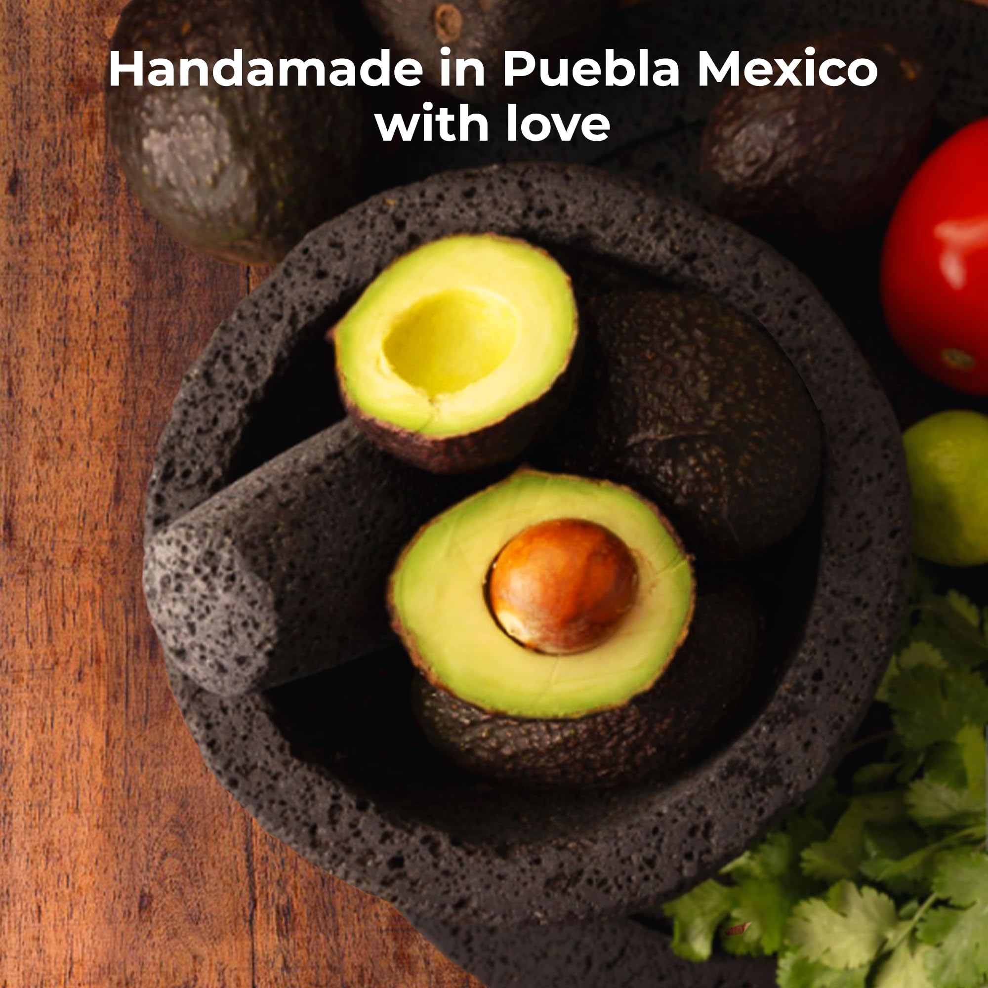 Black stone molcajete from Axcento