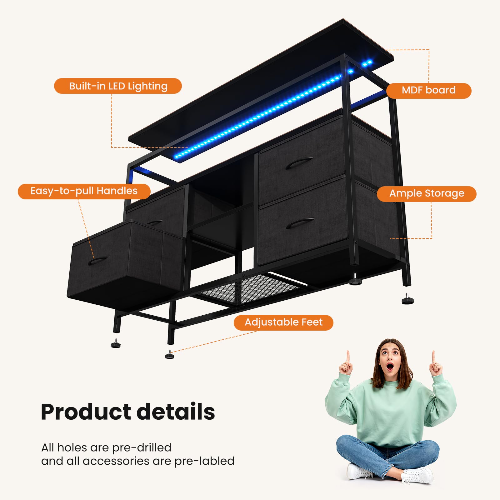 Open storage for gaming console router and media accessories