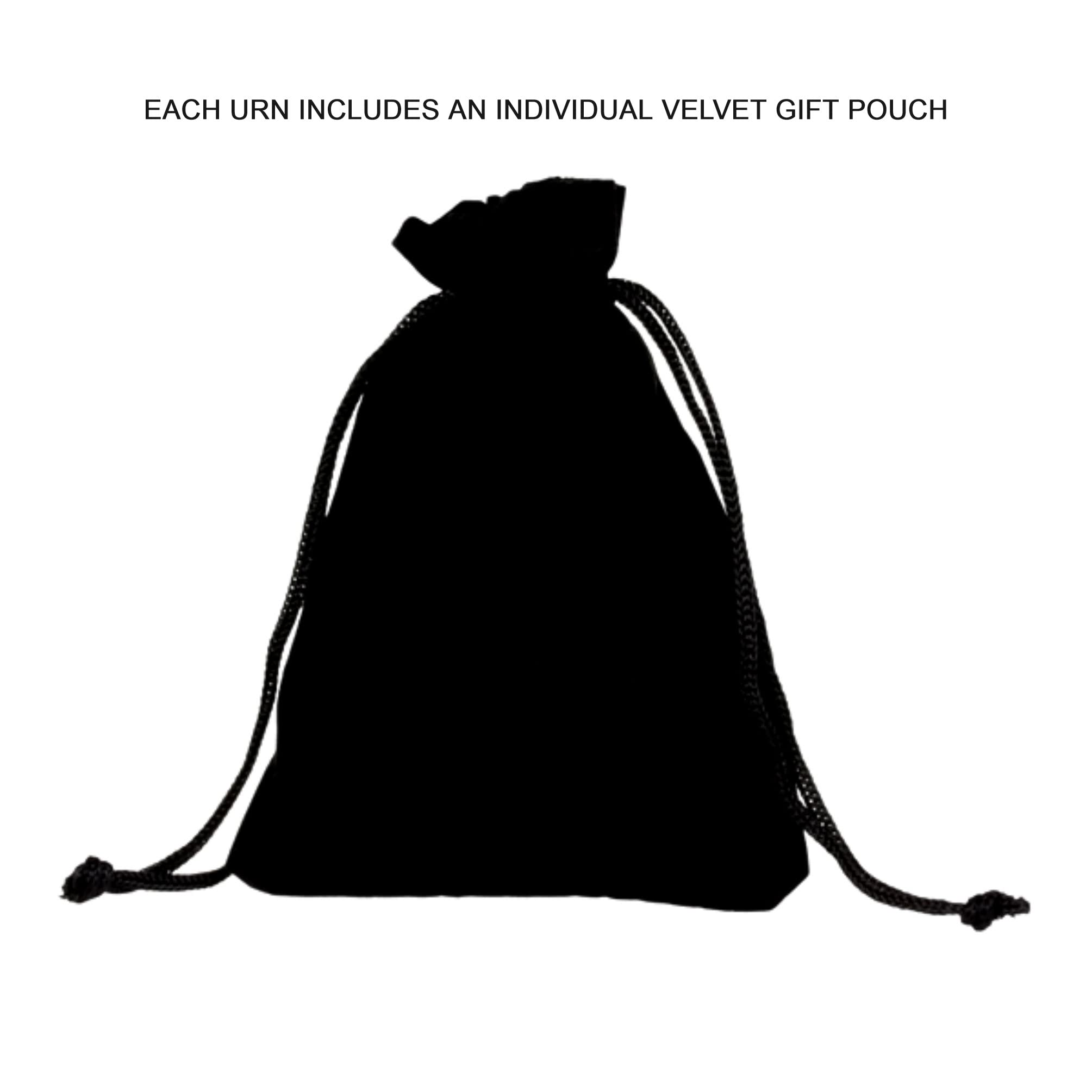 Black velvet pouch included for storage