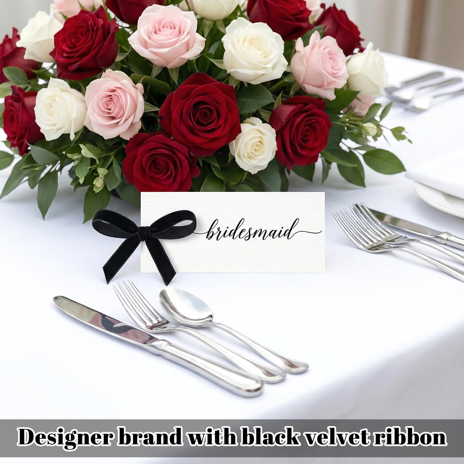 Hanging gift tags for weddings with velvet ribbon