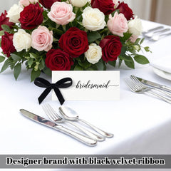 Hanging gift tags for weddings with velvet ribbon