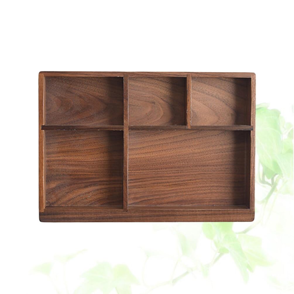 Solid wood tableware organizer in black walnut