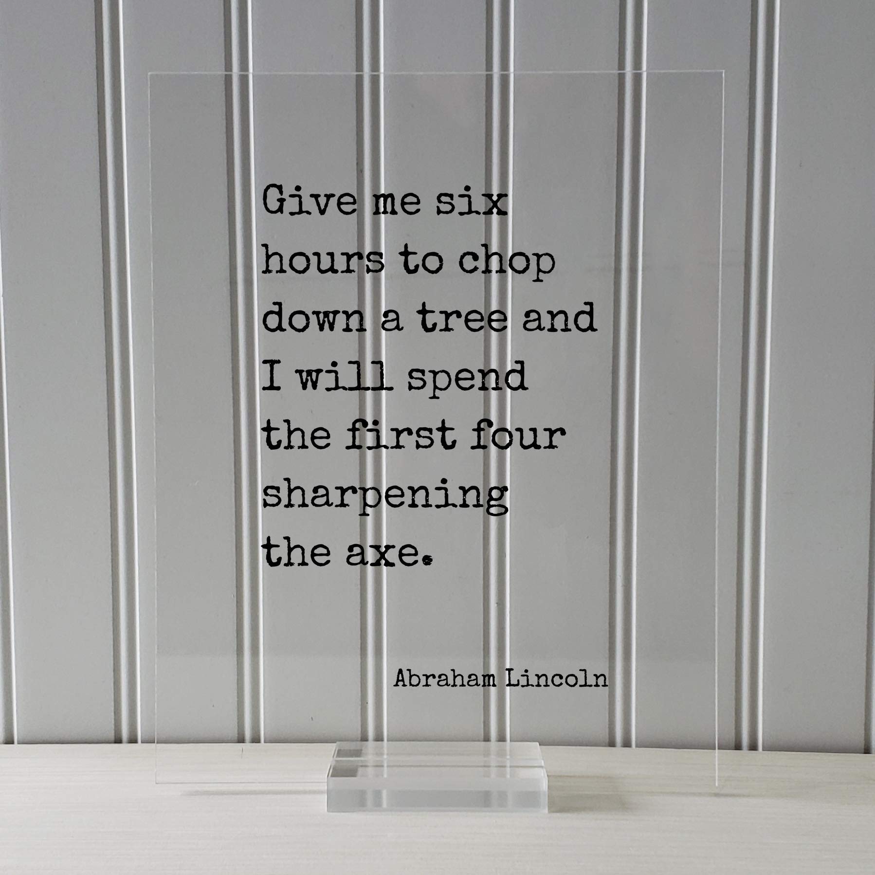 Framed option in black or white for Abraham Lincoln Floating Quote
