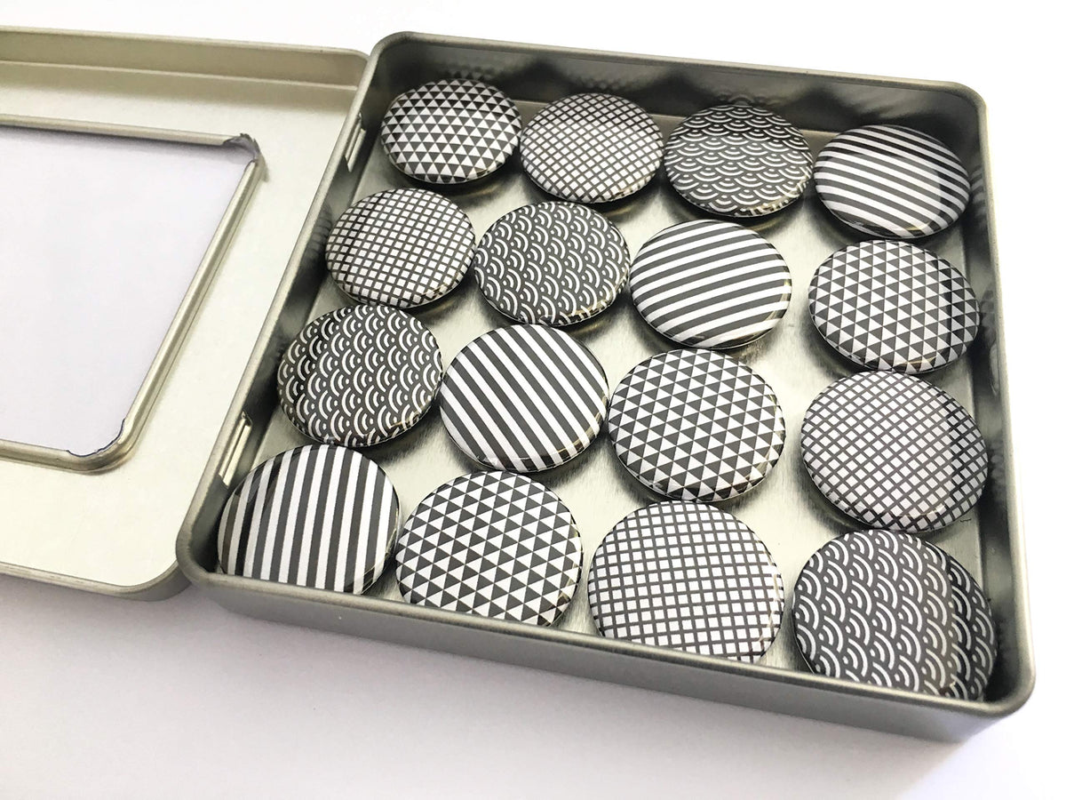 Black and White Patterns 16 Magnet Set main image