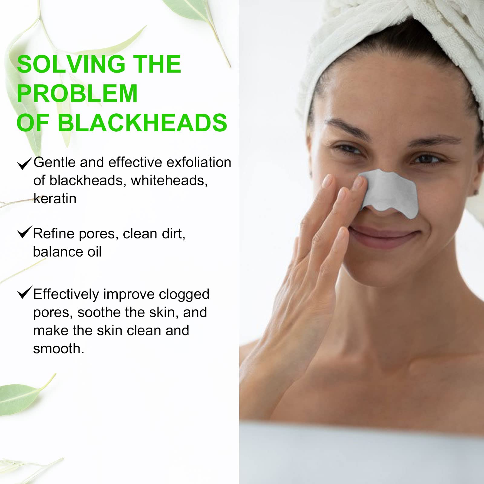 Blackheads removal nose strips close up