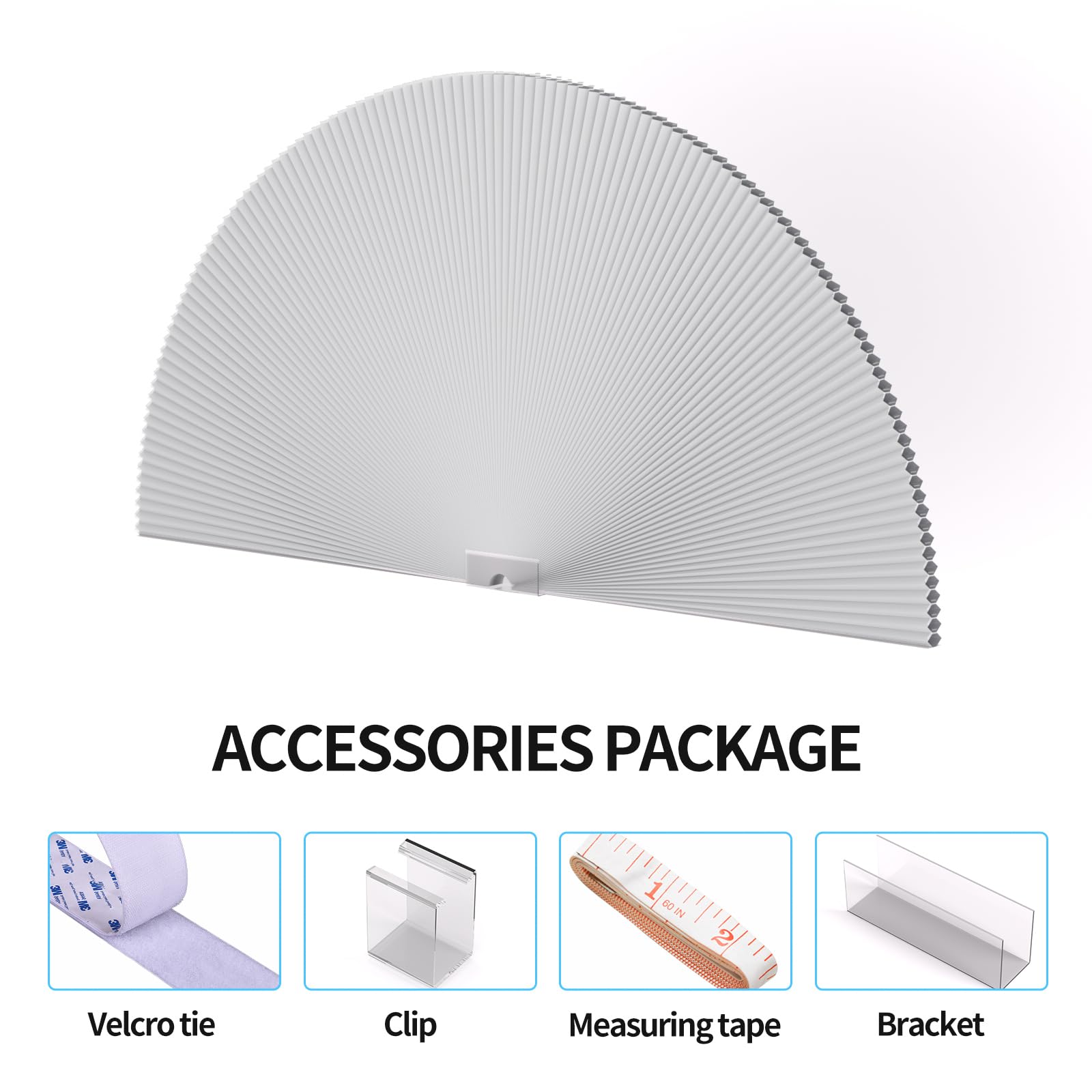 Cordless arch shade with honeycomb structure for arch window