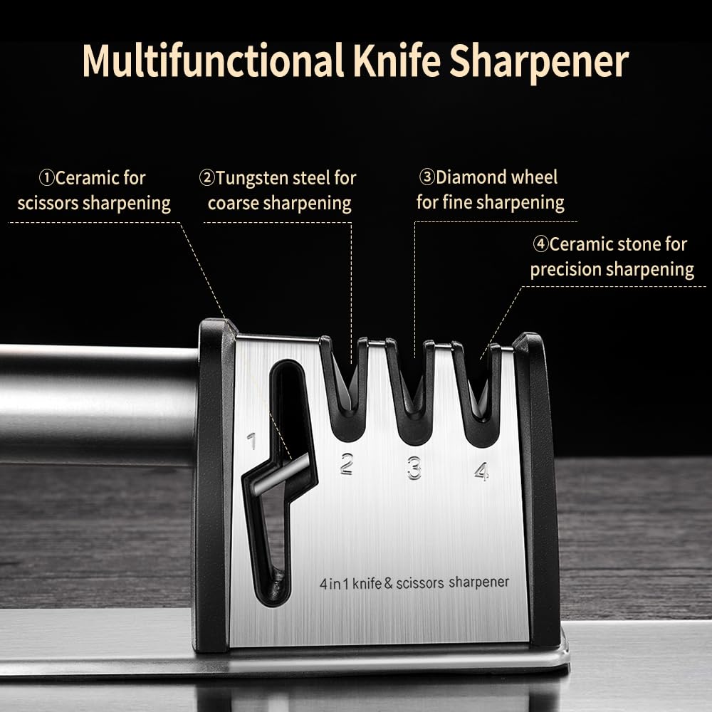 Fine slot restoring V shape and sharpening knives