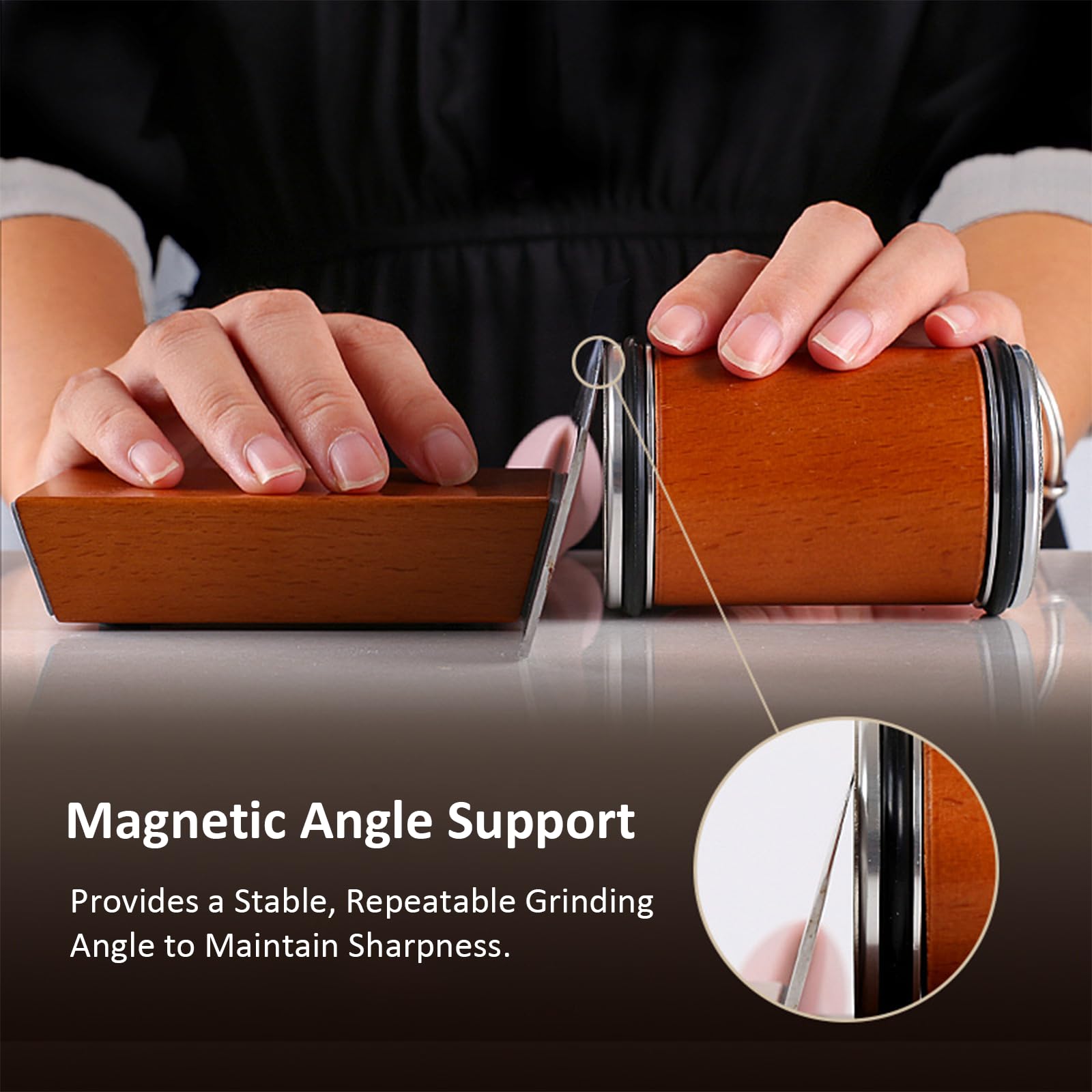 Dual abrasive system diamond and ceramic discs for sharpening and polishing