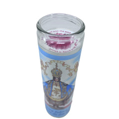 Veladora blanca sin fragancia 14 oz en vaso de cristal