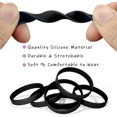 Blank rubber wristbands black Morcheiong 12-pack arrangement image