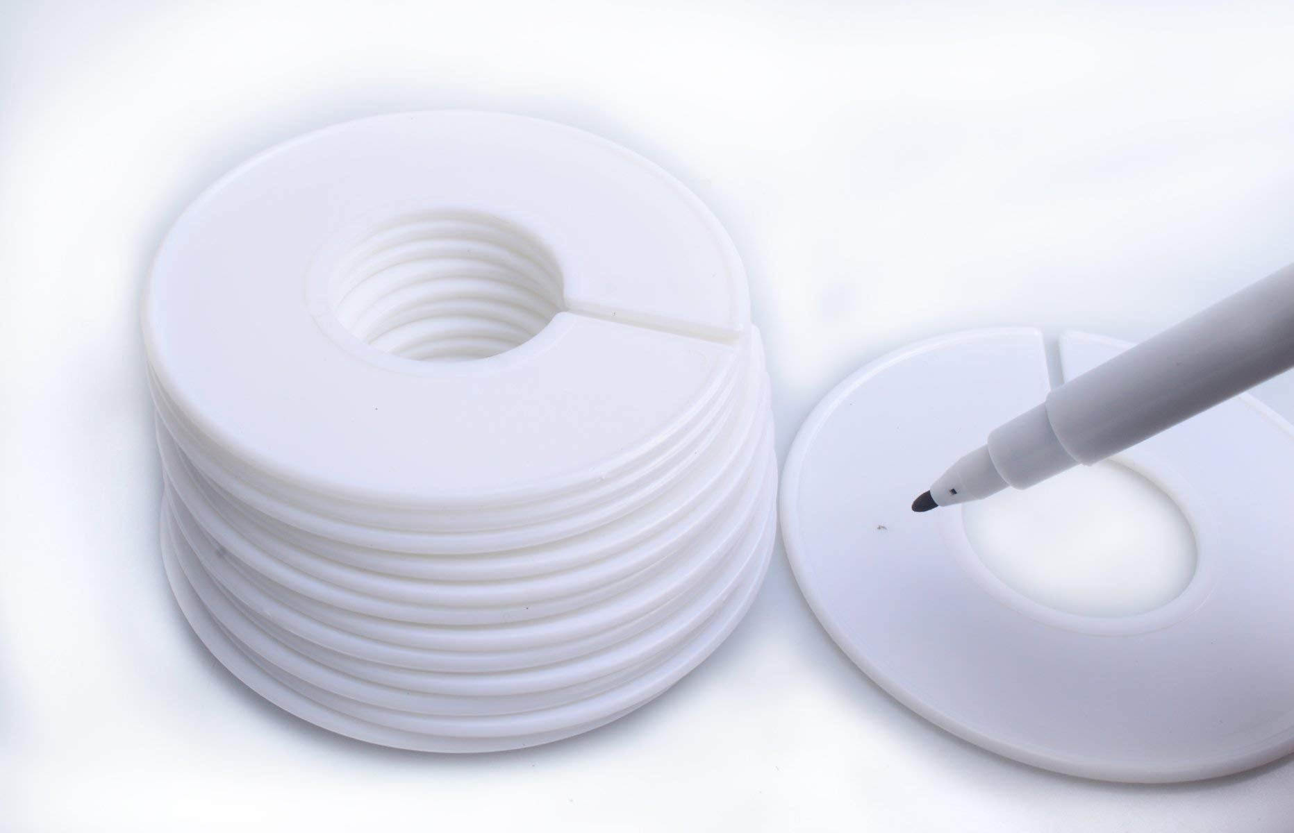 Blank white size dividers for custom labeling