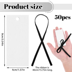 Place cards dimensions 3.54 x 1.57 inches with velvet ribbon