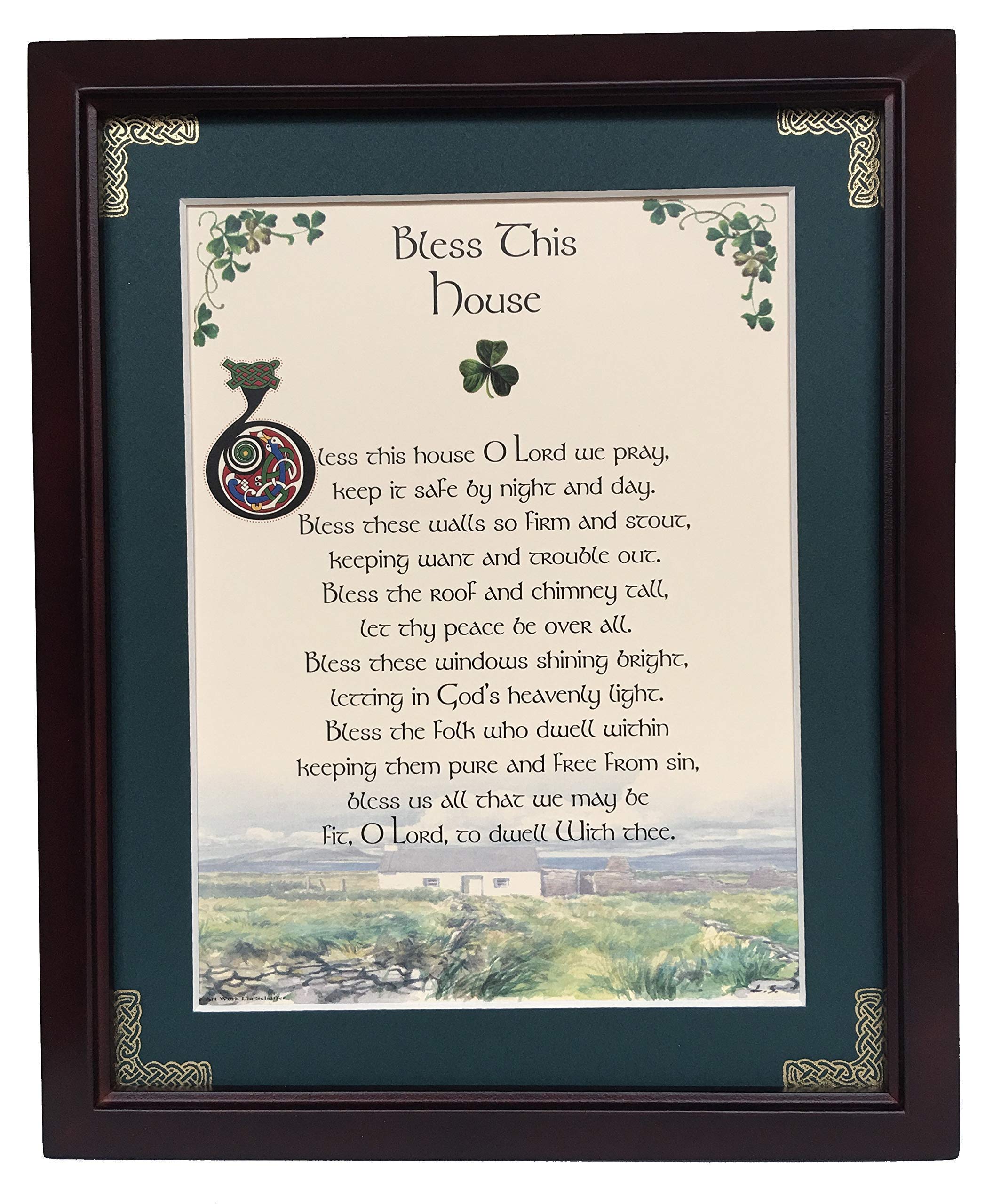 Bless This House Personalizable Framed Green Matted Blessing image 2