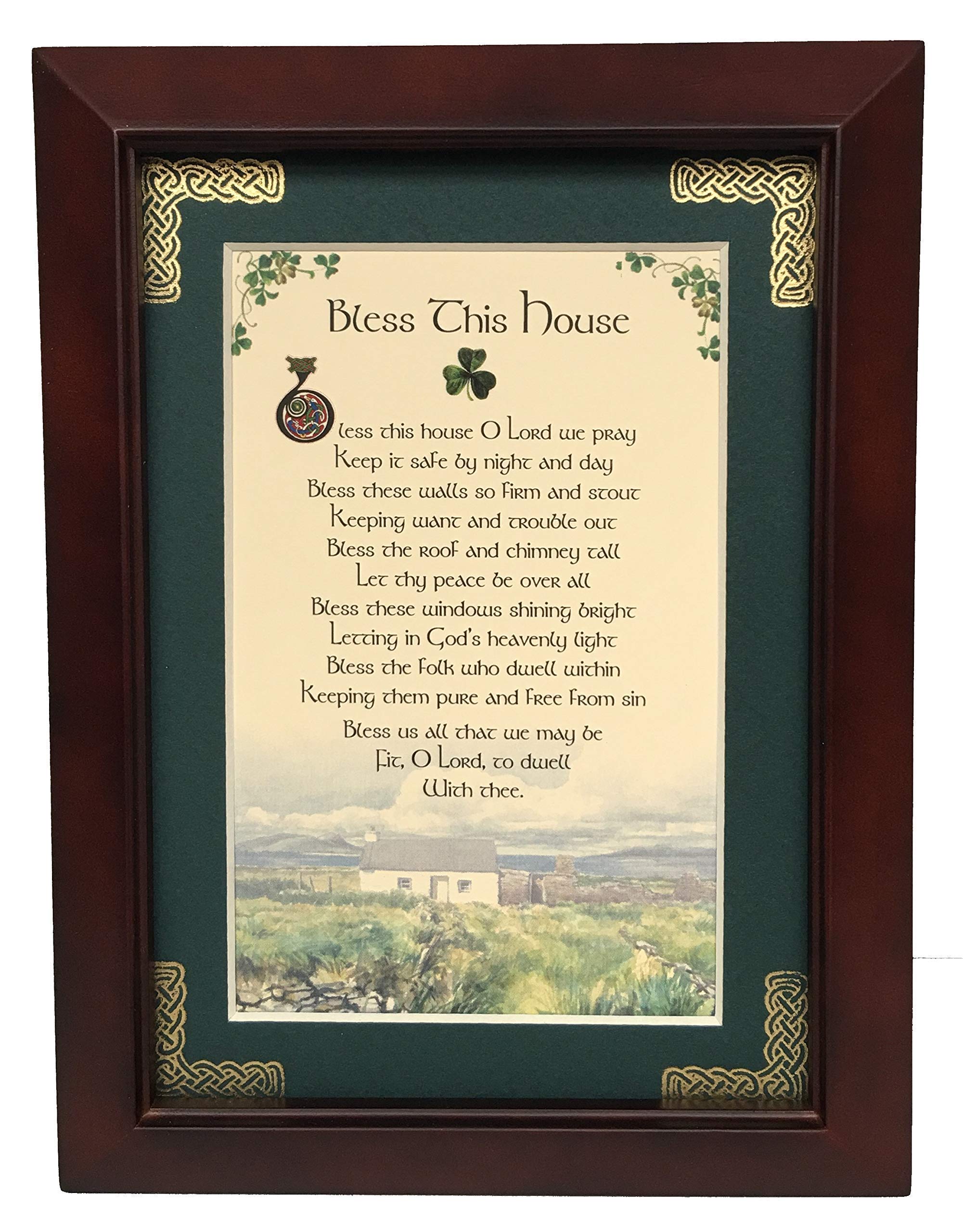 Bless This House Personalizable Framed Green Matted Blessing image 1