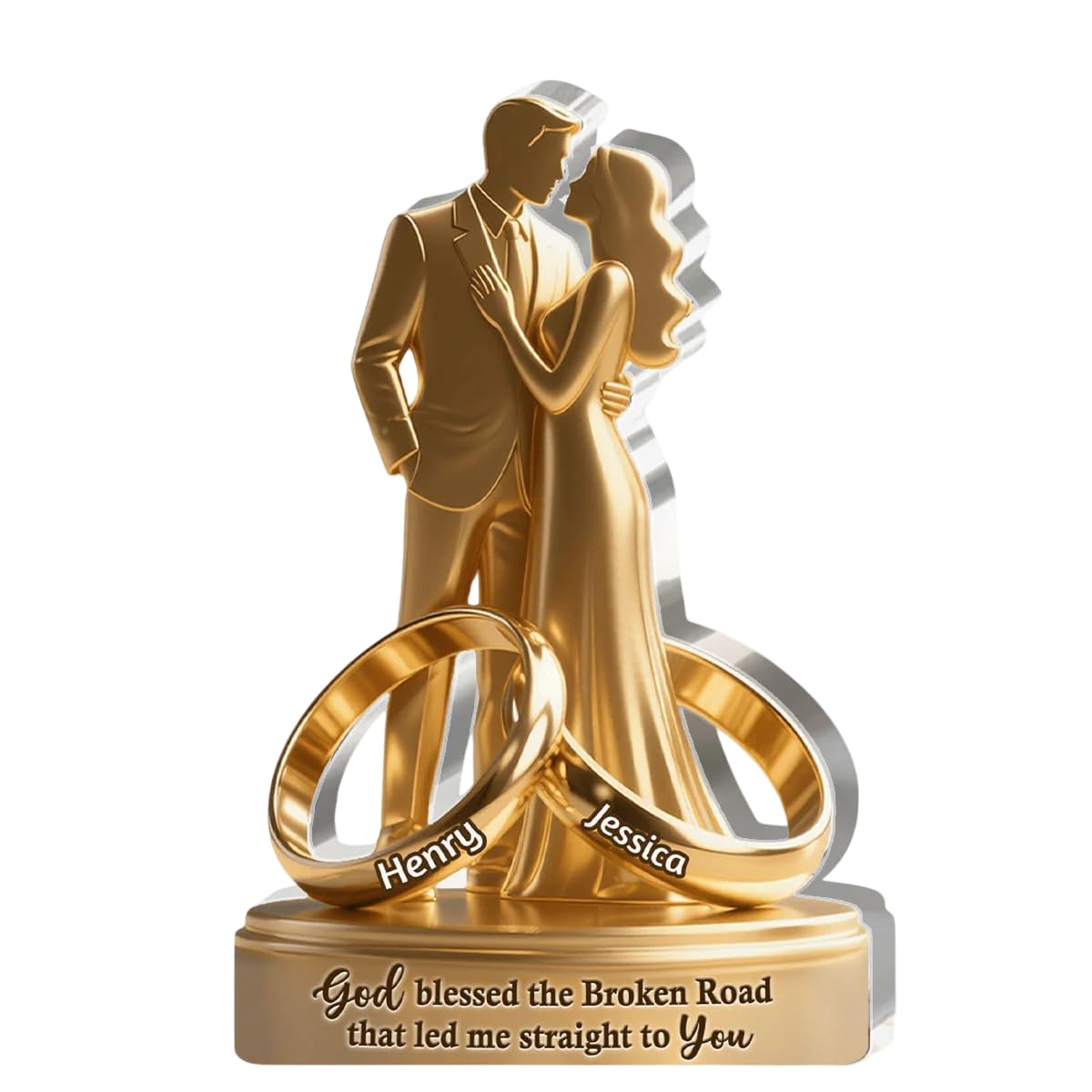 Blessed Marriage Keepsake acrylic plaque personalized with names