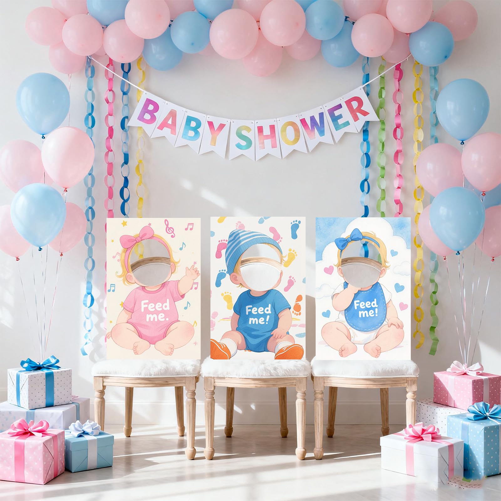 six blindfolds included for baby shower games