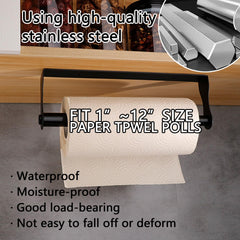 Paper towel holder under cabinet mount black stainless