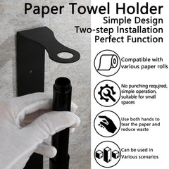 Paper towel holder wall mount black stainless steel