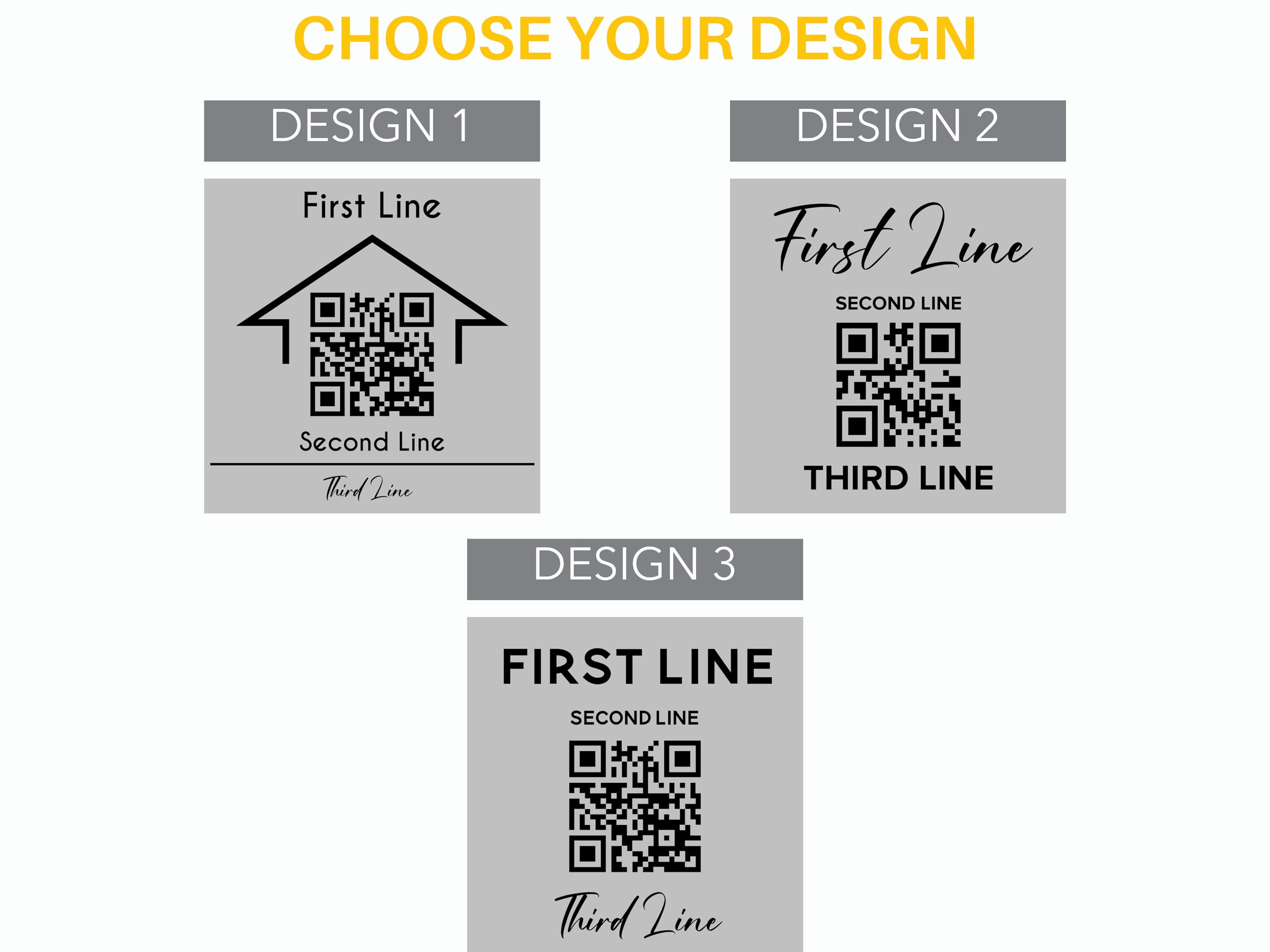 Two size options 4x4 and 6x6 inches on sign