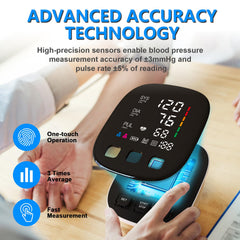 Upper arm blood pressure monitor with large digital display