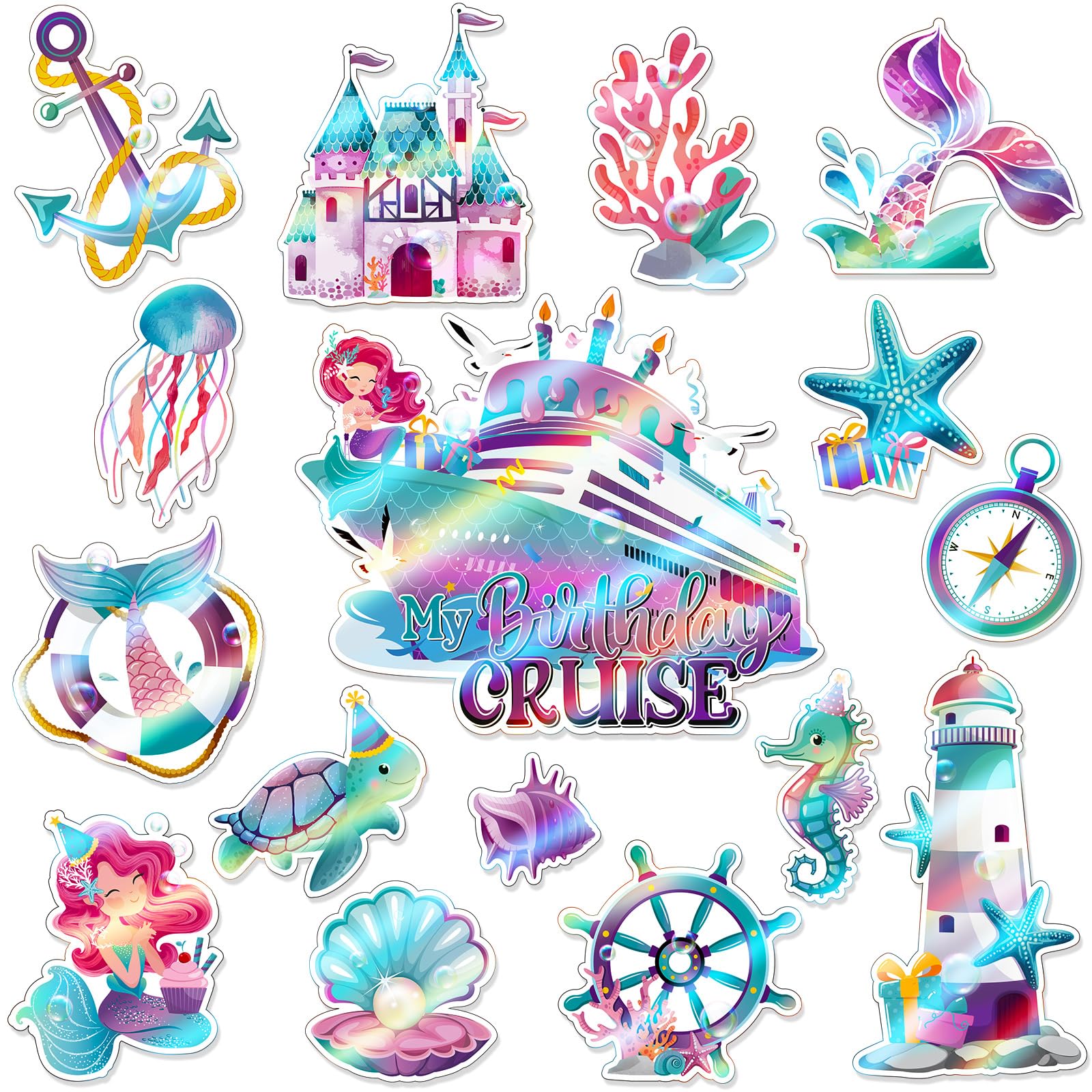 Blosssound Mermaid magnets set of 16 for cruise ship doors
