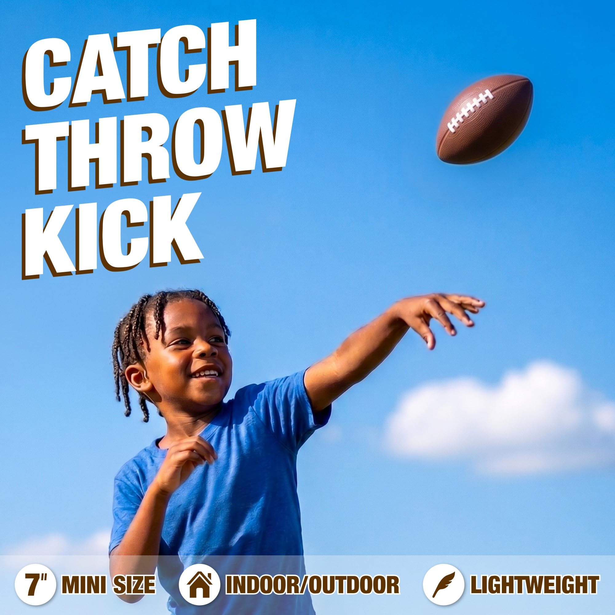 Foam football 7in size brown color for kids