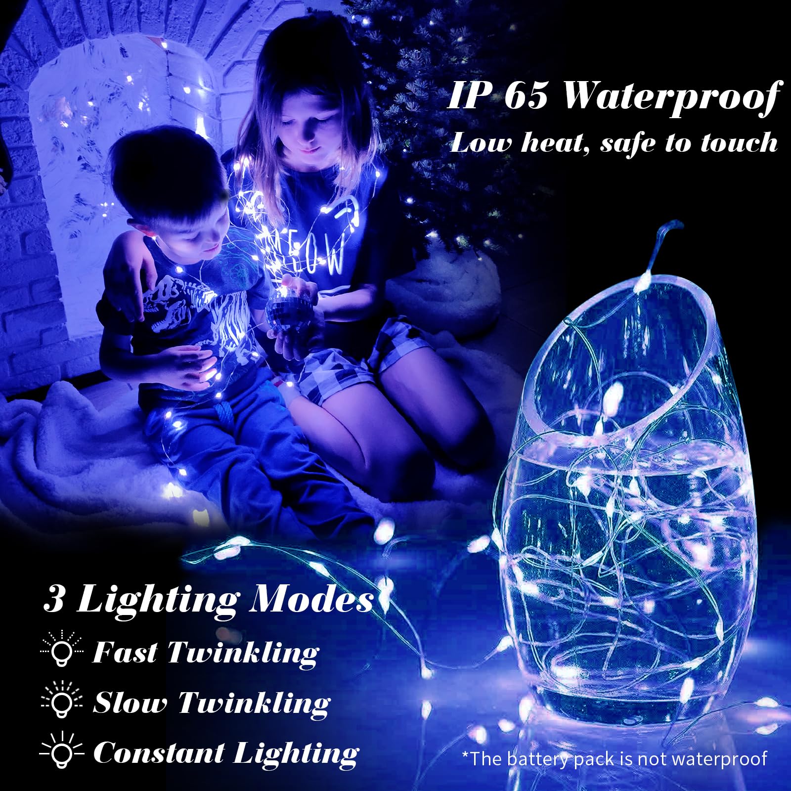Blue color fairy lights battery operated with LR44 included