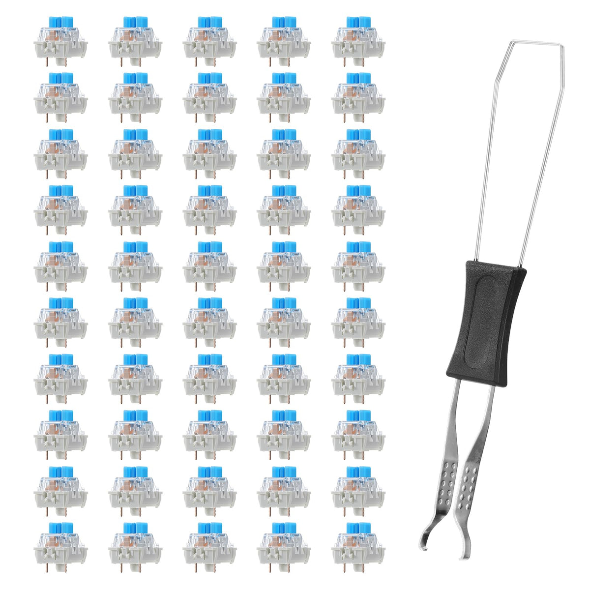 Blue 3-pin switch in packaging