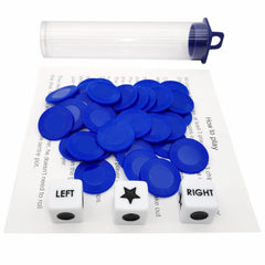 Blue Ahoper dice game package with manual