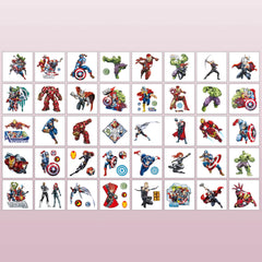 Avengers cartoon temporary tattoo sheets for kids party favors
