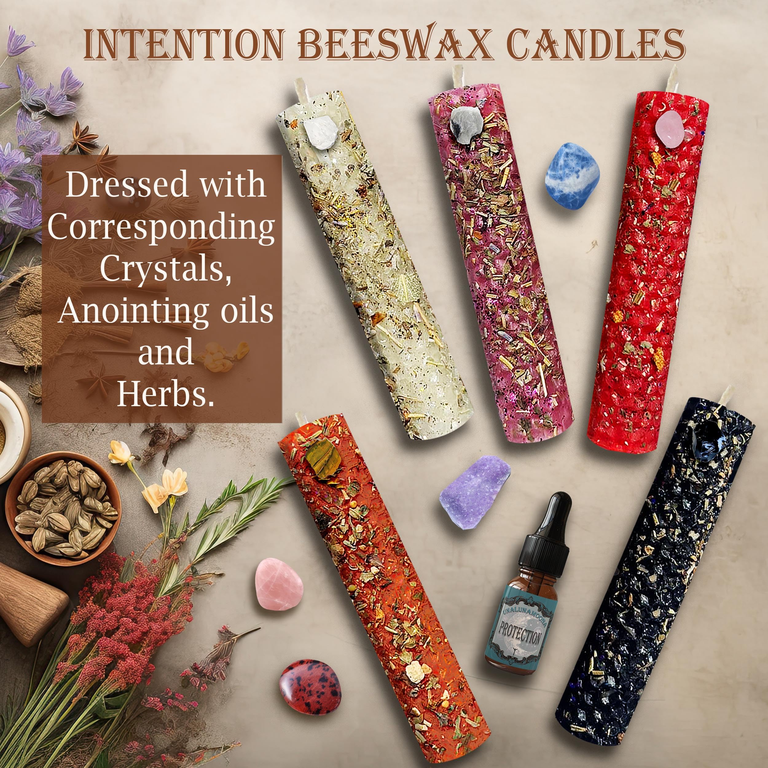 blue calmness candle amethyst