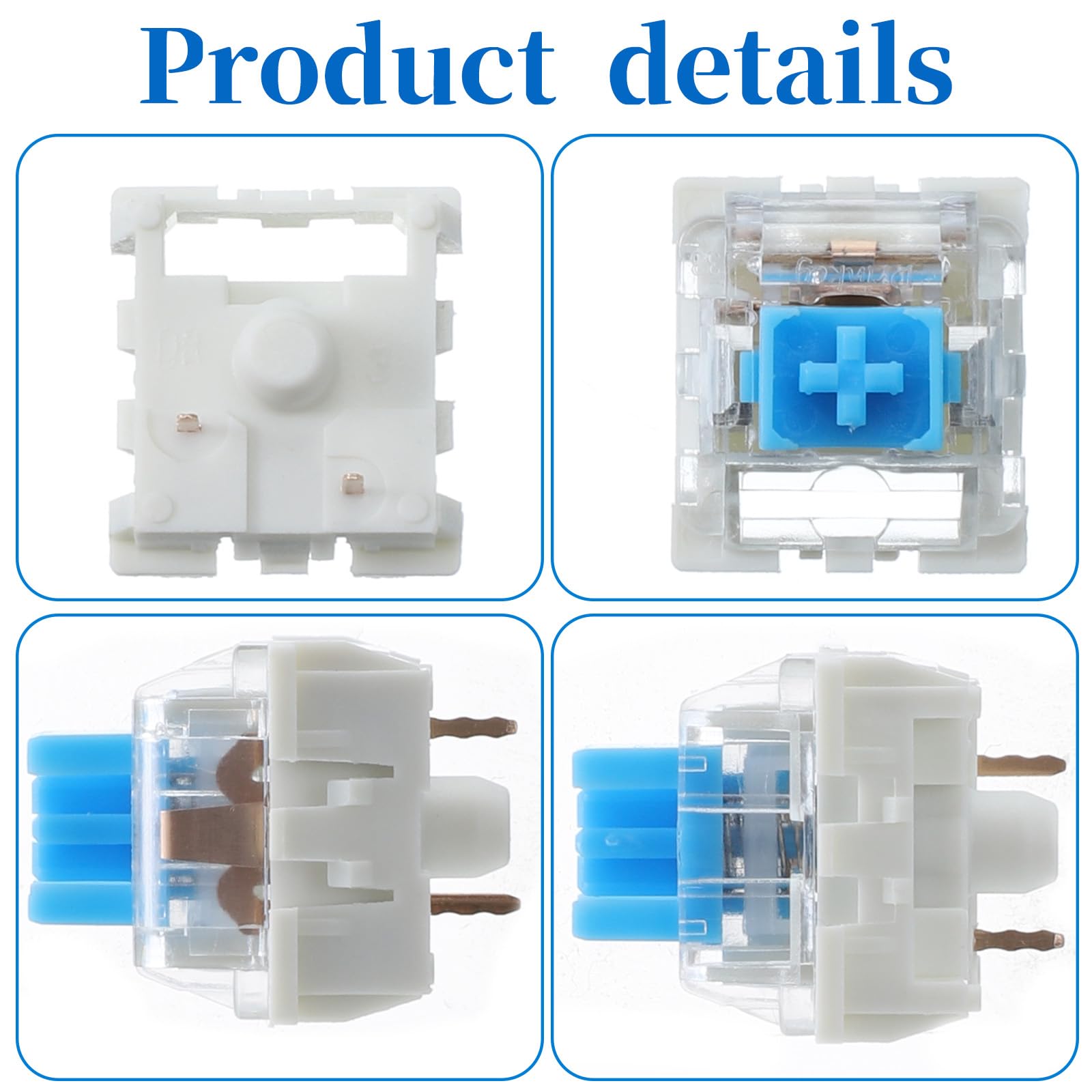 Blue clicky switch with transparent housing