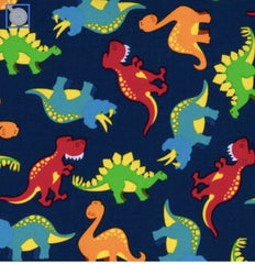 Blue Dinosaur Dino Valance 42W x 14L for Kids Room in 100% Cotton