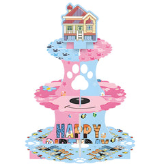 Blue Dog Birthday Cupcake Stand three-tier display bottom plate 12 inches