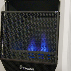 Blue flame ventless wall heater front view