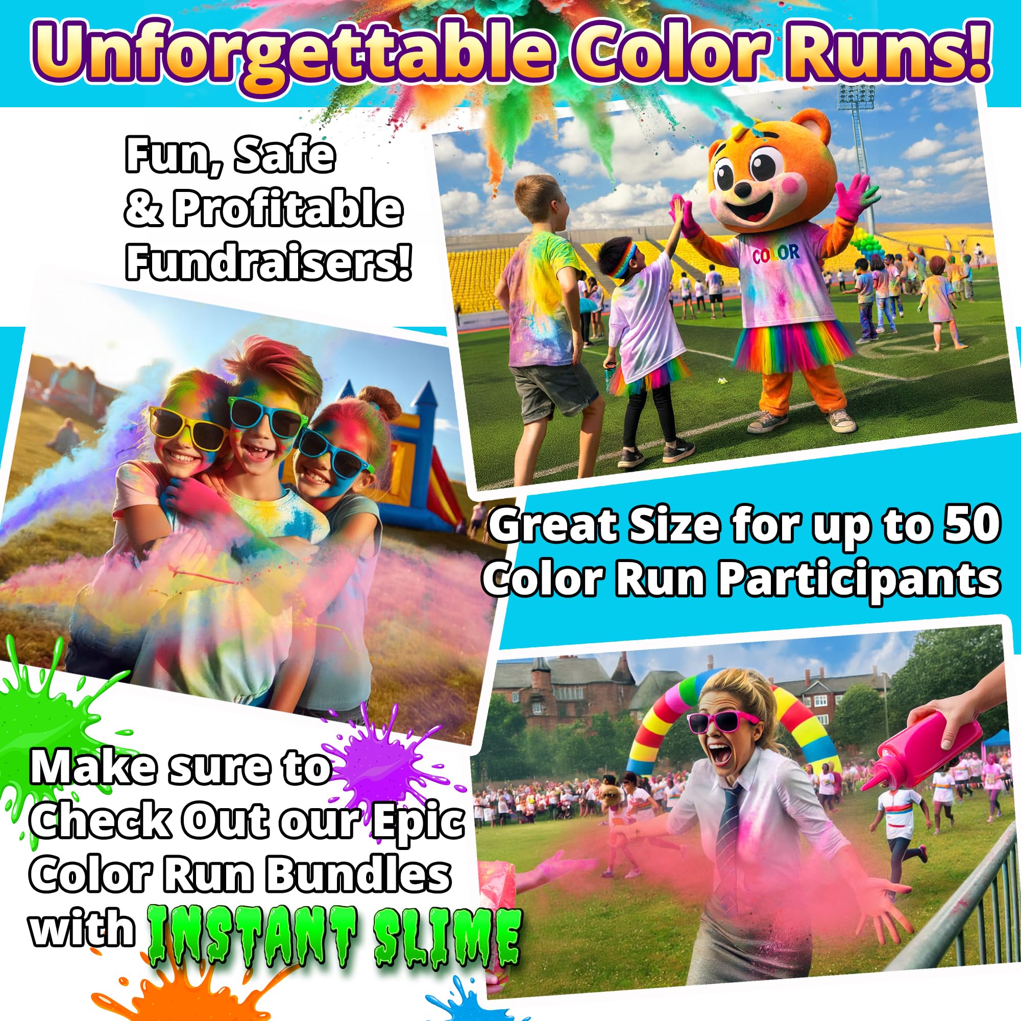Premium blue color powder for color runs and events