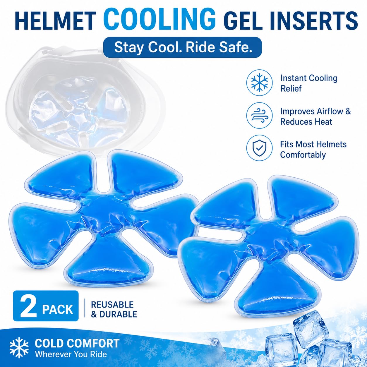 Blue cooling pad for construction and sports use