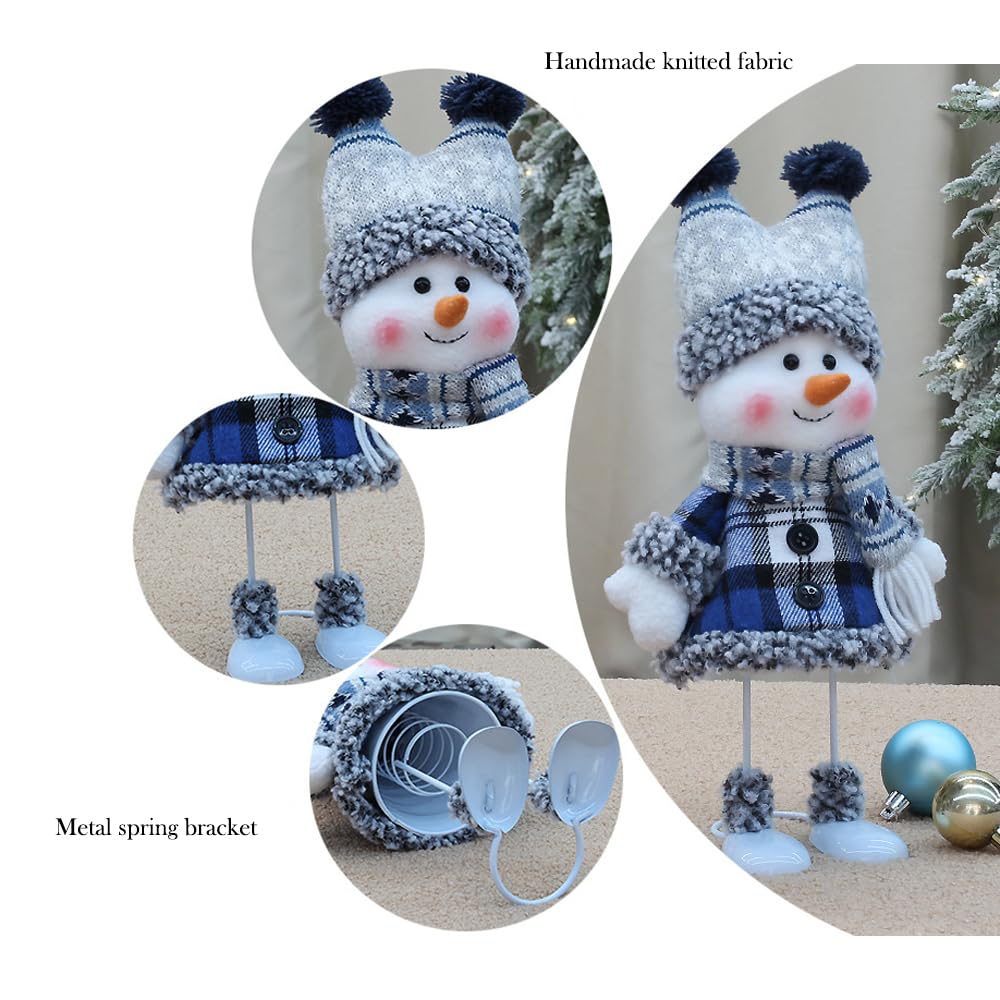 Blue knit snowman decorative doll for Christmas