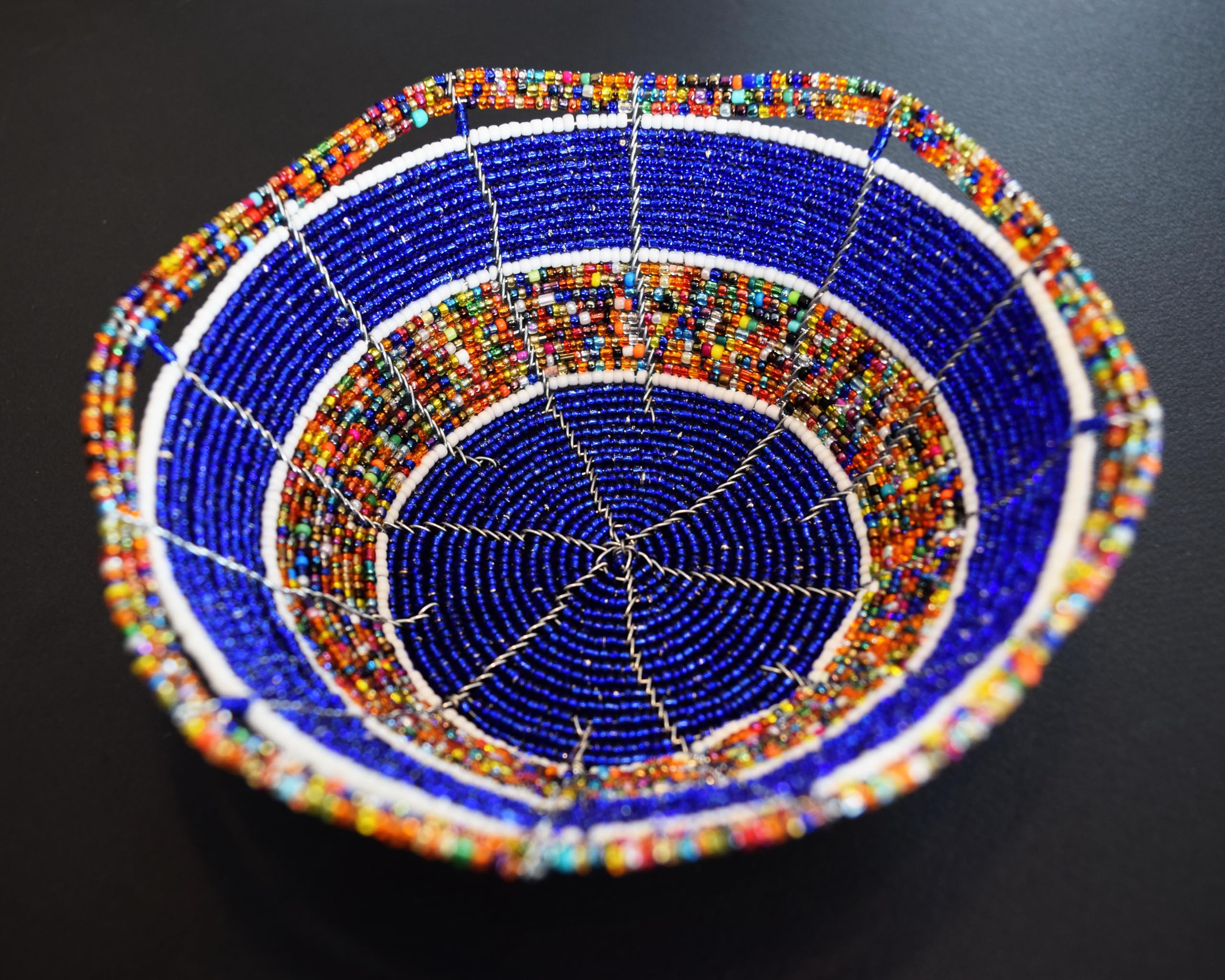 African artisans crafted bead pot style jewelry bowl