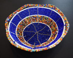 African artisans crafted bead pot style jewelry bowl