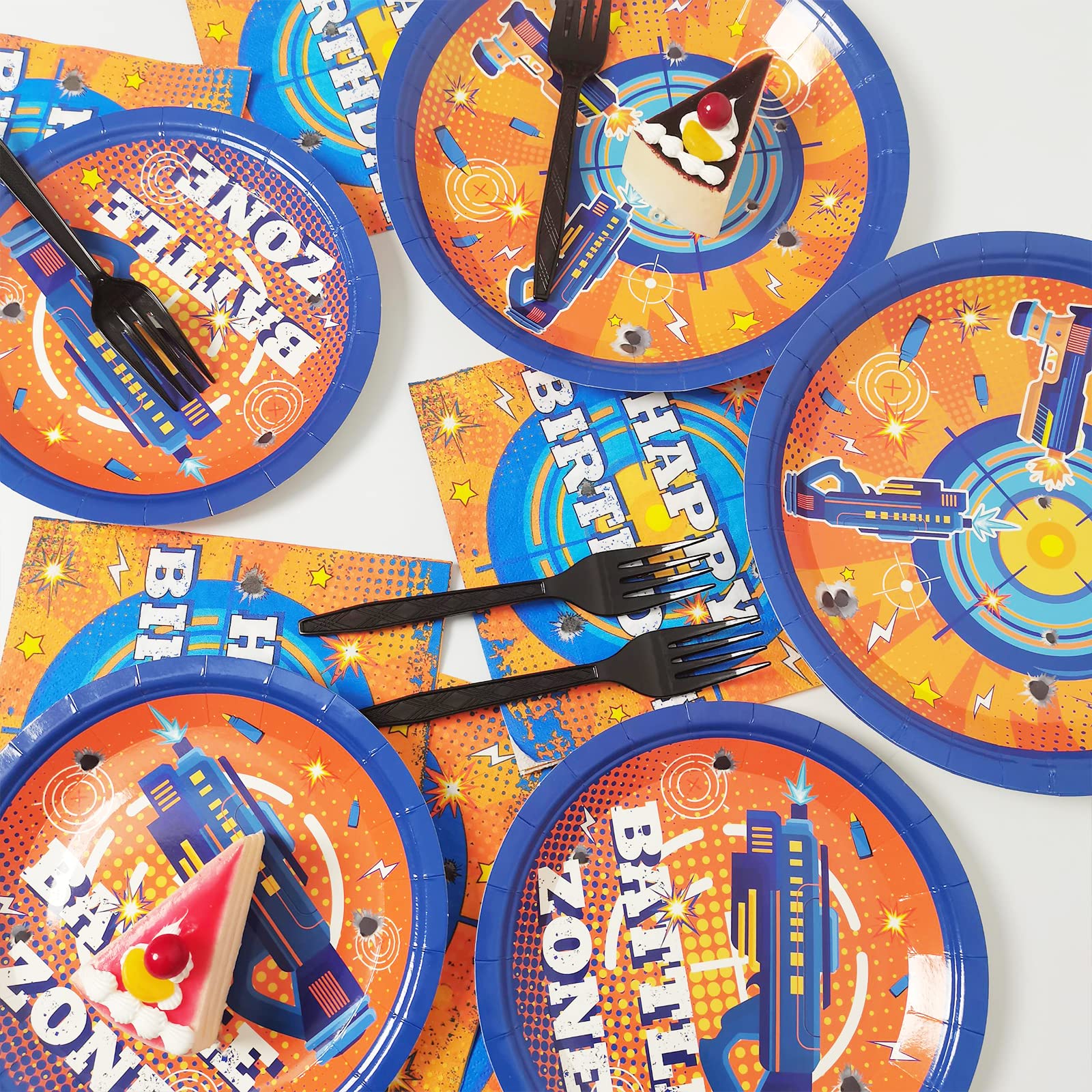 Blue and orange Dart War party supplies