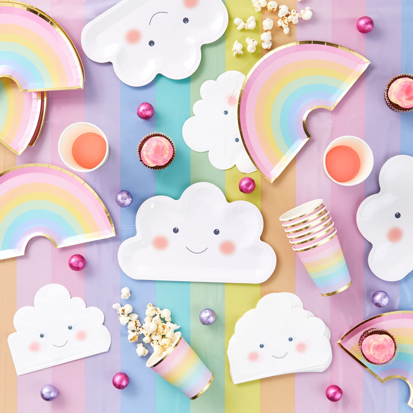 Rainbow party cups included in the set image