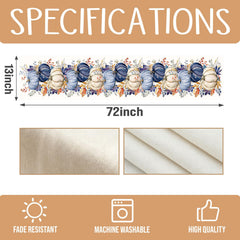 Blue Pumpkin Maple Leaf Fall Dinging Table Runner 13x72 Inch kitchen decor setup