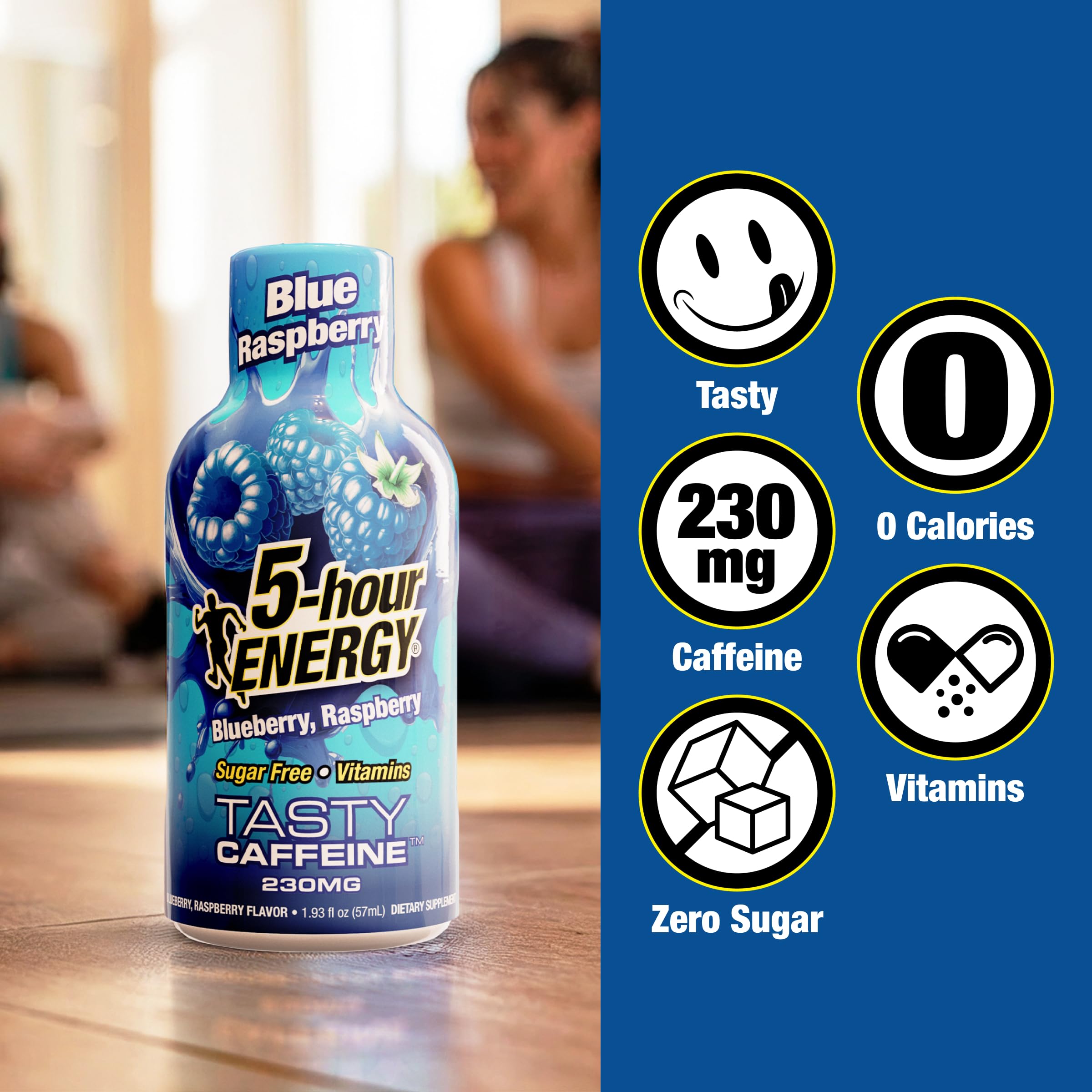 Non-carbonated 5-hour ENERGY blue raspberry energy shot